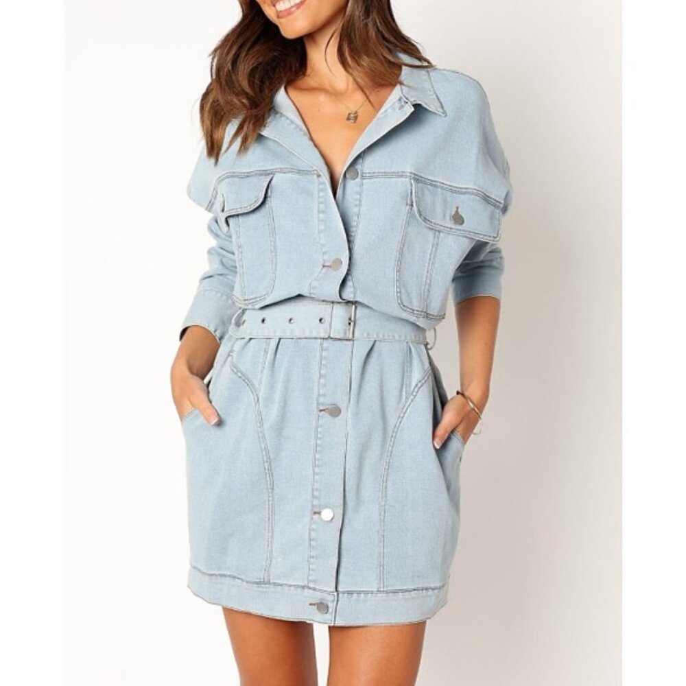 Petal & Pup Britts Denim Mini Dress, Tunic, Jacket Sz XL